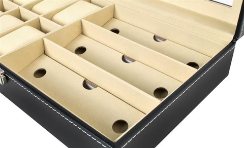 Organisateur de montres et de lunettes noir