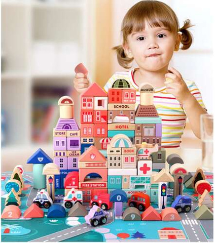 Wooden blocks - city