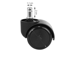 Office chair wheels - 5 pcs - black