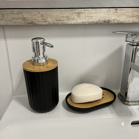 Badezimmerzubehör-Set - schwarz Ruhhy24636