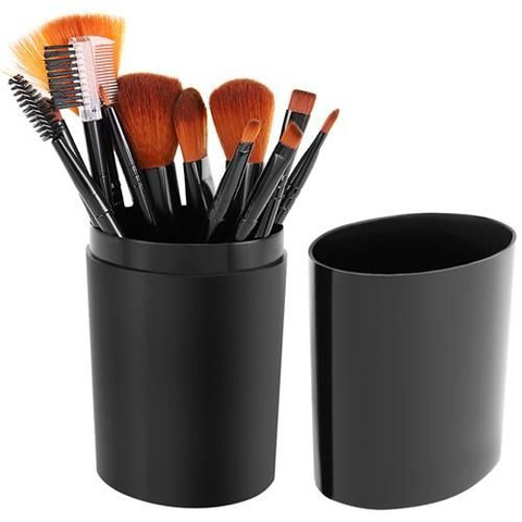 Make-up-Pinsel 12 Stück schwarz - Set