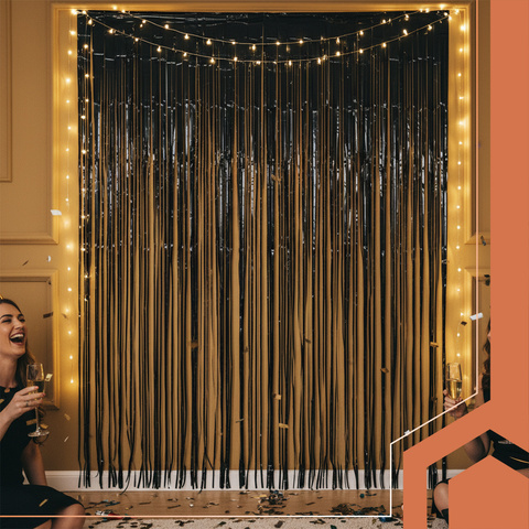 Decorative curtain 2x1m black Ruhhy 26172