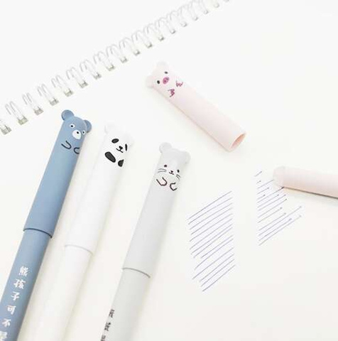 Stylo effaçable - animaux, 4 pcs.