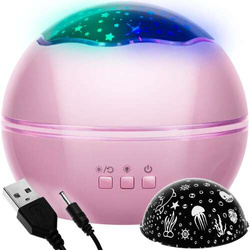 Night light with projector - pink LP16859