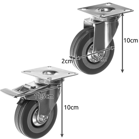 Поворотные колеса - комплект из 4 штук Malatec 22537