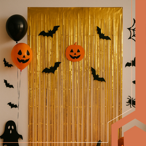 Rideau décoratif 2x1m doré Ruhhy 26173