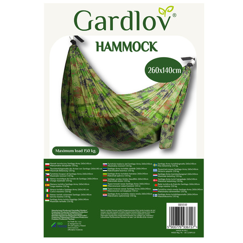 Santiago Army Tourist Hammock 260x140cm Net