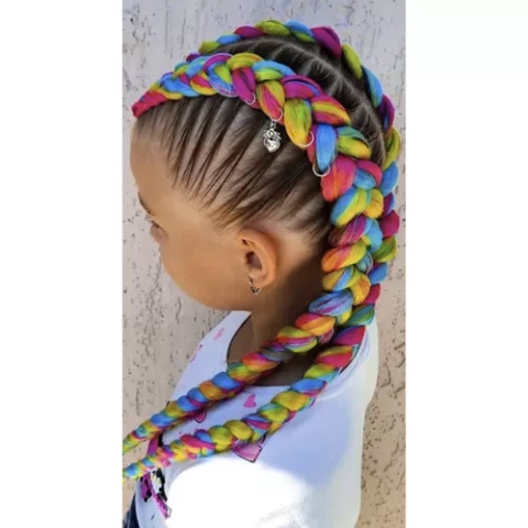 Tresses arc-en-ciel cheveux synthétiques Soulima 23571