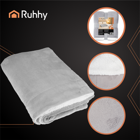 Double-sided blanket 150x200cm light gray Ruhhy 26293