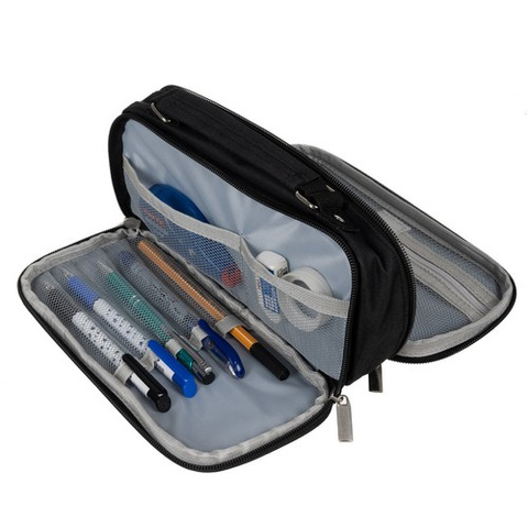 Double extendable pencil case - black Maaleo 24516