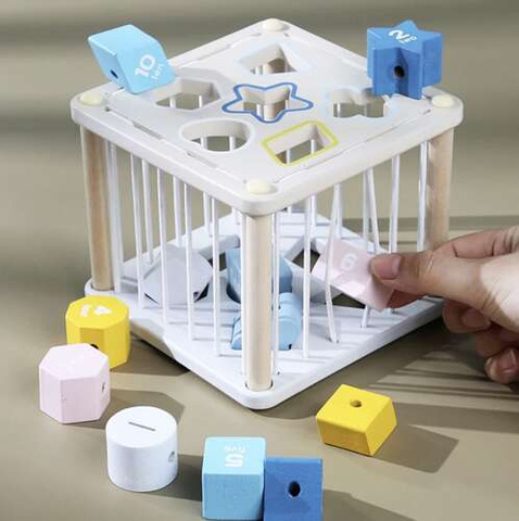 Sorter - wooden sensory cube 22885