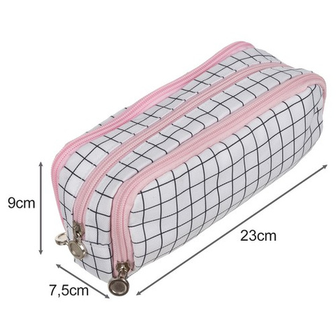 Triple foldable pencil case - checkered Maaleo24514