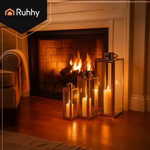 Zlaté lucerny 38/49/63cm 3ks Ruhhy 26476