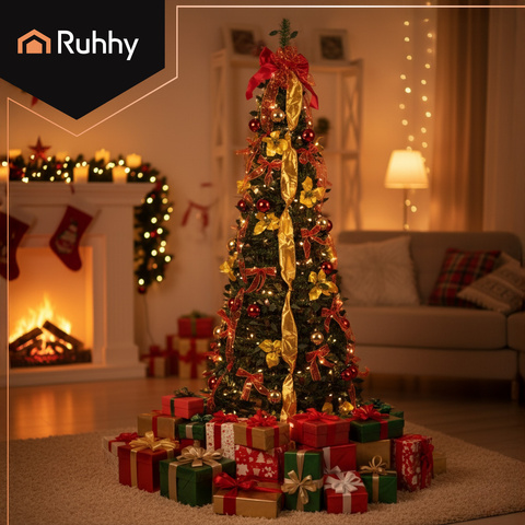 Faltbarer Weihnachtsbaum mit Dekorationen 1,8m Ruhhy 26757