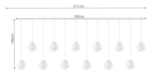 Světelný závěs 108LED - studená bílá 31V KŚ11347