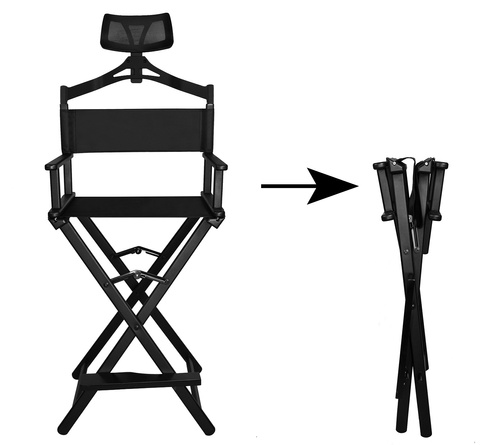 Chaise de maquillage en aluminium avec appui-tête