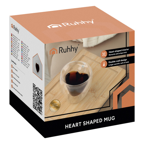 Szklanka termiczna 240ml - serce Ruhhy 26906