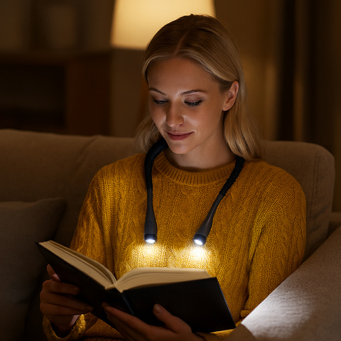 Lampe de lecture LED pour le cou Izoxis 25675