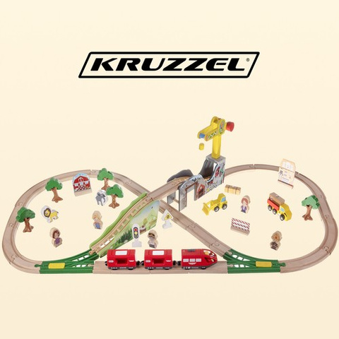 Wooden train track Kruzzel 22495