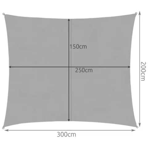 Stínová plachta 3x2m - šedá Gardlov 23162