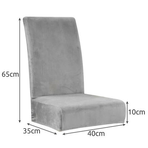 Chair cover - gray velvet Ruhhy 22979