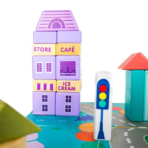 Wooden blocks 115 pcs - city 23519