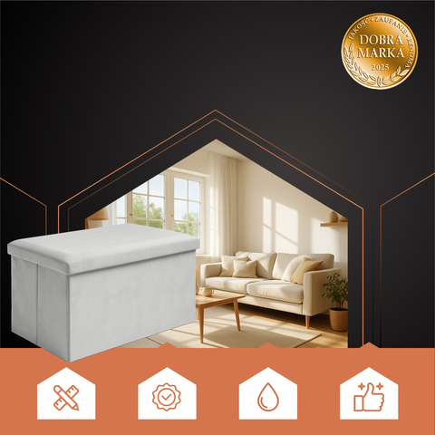 Pufa welurowa szara 60x30x30 cm Ruhhy 25994