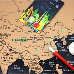 World map - scratch card with flags + accessories 23442