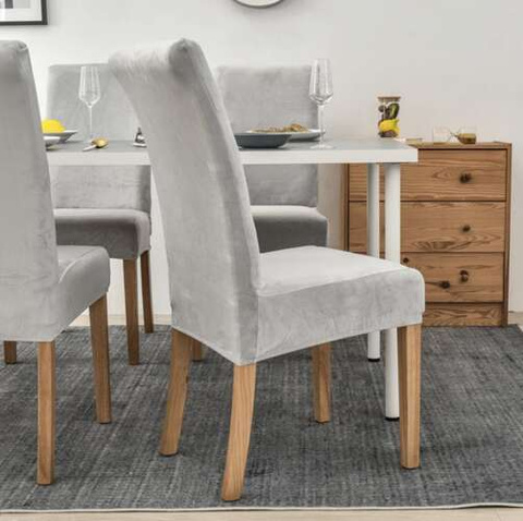 Chair cover - gray velvet Ruhhy 22979