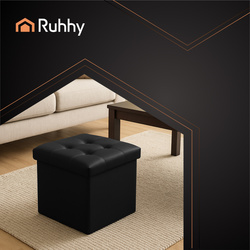 Folding pouffe black Ruhhy 25779