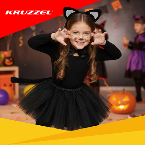 Костюм котёнка - чёрный, 4 предмета, Kruzzel 26518