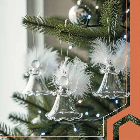 Transparent baubles - angels 6 pcs. Ruhhy 22497