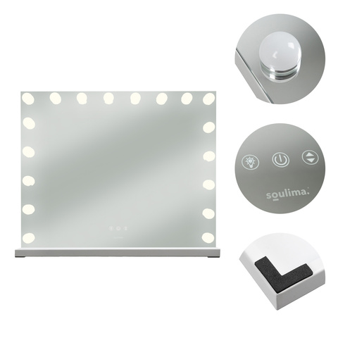 Lusterko kosmetyczne 80x62cm LED Soulima 25808
