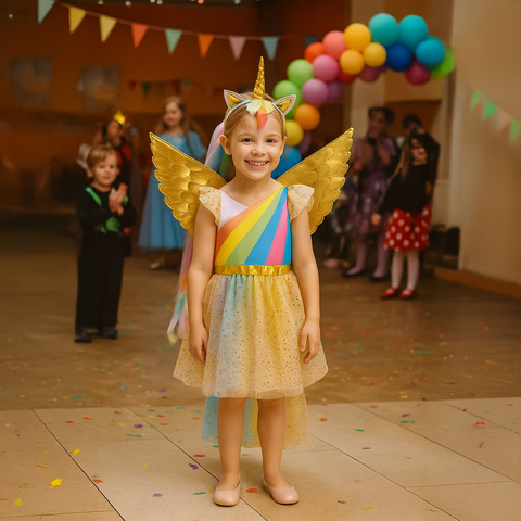 3-piece unicorn costume 122-128cm Kruzzel 26675