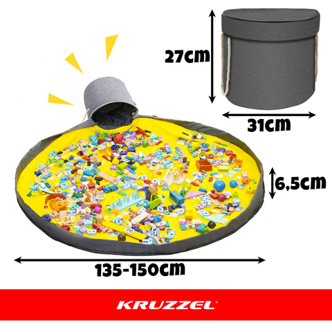 Panier pour jouets/blocs avec tapis Kruzzel 19556