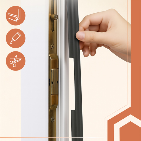 Joint anti-courant d'air noir Ruhhy 26267