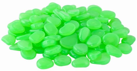 Luminous stones - set of 100 pieces green