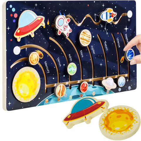 Puzzle en bois - système solaire Kruzzel 26696