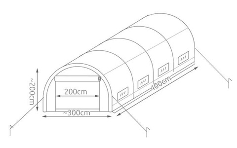 Garden tunnel - greenhouse 4x3x2m