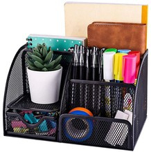 Desk organizer - 6 compartments - black