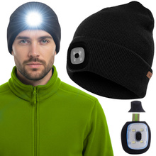 Bonnet d'hiver avec lampe de poche - noir Trizand 22663