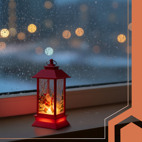 Rote LED-Weihnachtslaterne Ruhhy 26752