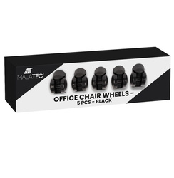 Office chair wheels - 5 pcs - black