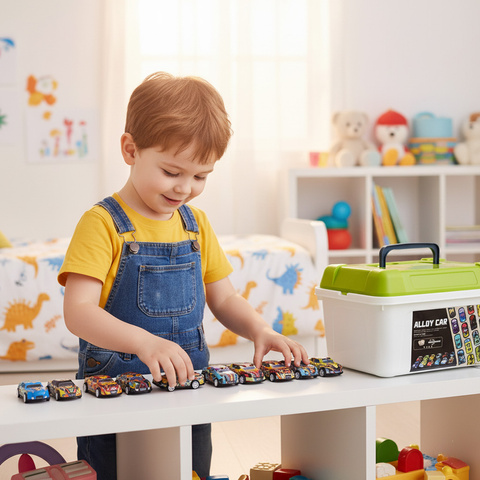 Motorized cars in a suitcase, 50 pcs. 26603