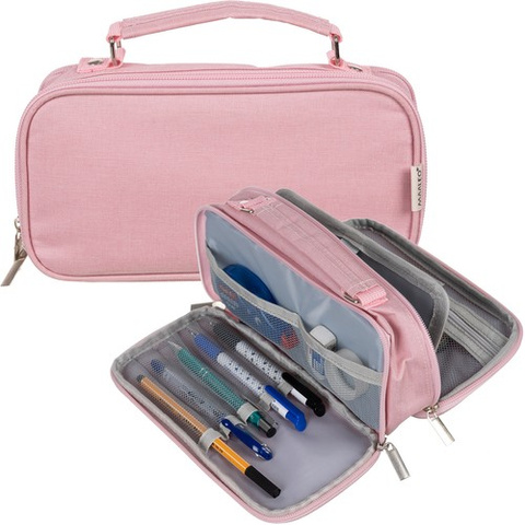 Double extendable pencil case - pink Maaleo 24517