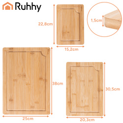 Bamboo cutting board - 3 pcs + Ruhhy stand