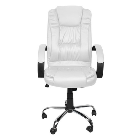 Chaise de bureau éco-cuir - blanc Malatec 23240