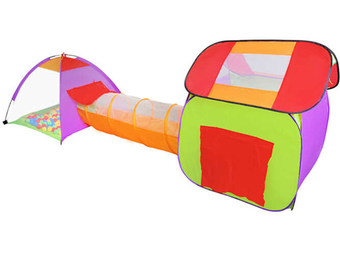 Детская палатка ДОМ + тоннель + 200 мячей