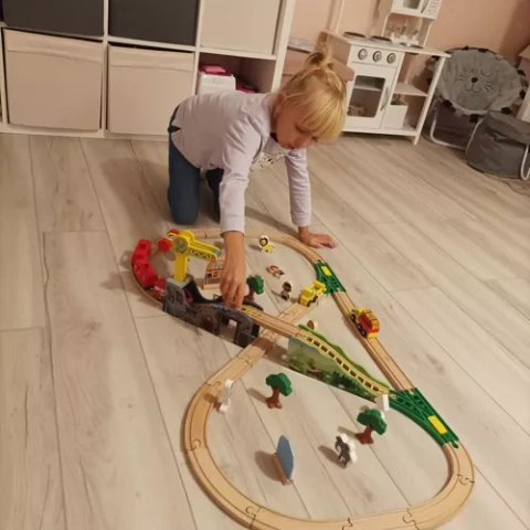 Wooden train track Kruzzel 22495