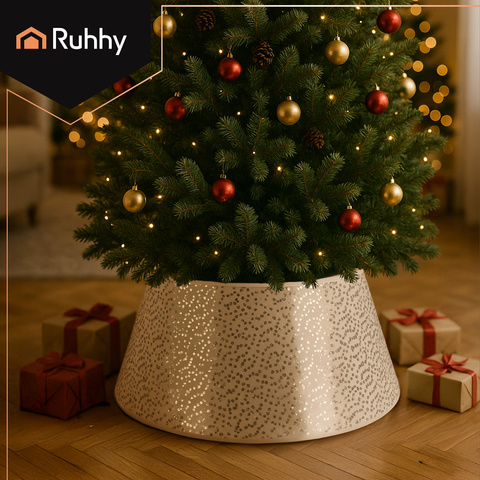 Christmas tree cover 60x22cm silver Ruhhy 25361